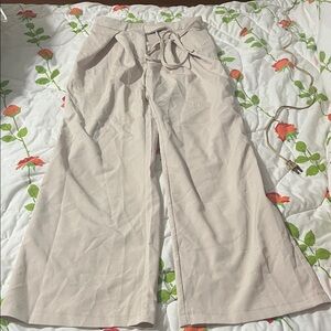 SHEIN Cream Wide Leg Pants